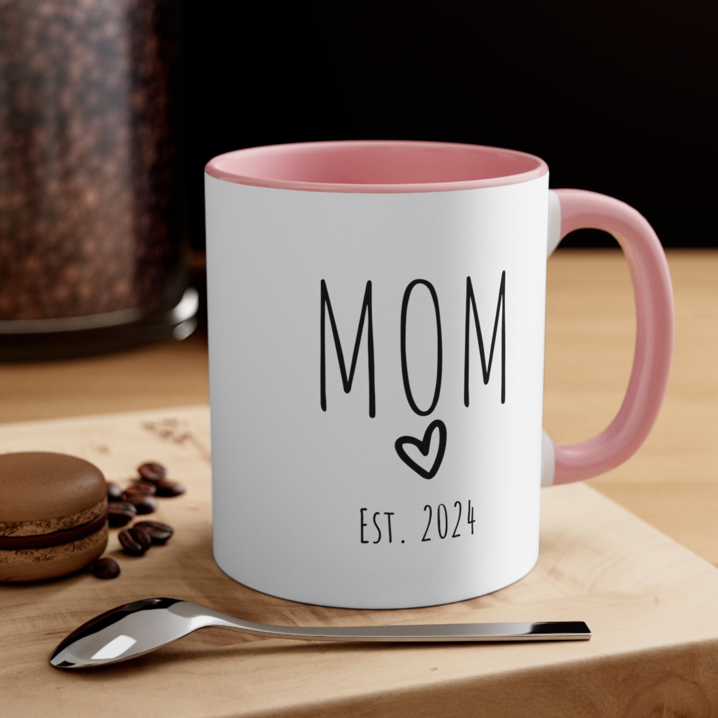 New Mom Pink Accent Coffee Mug, 11oz