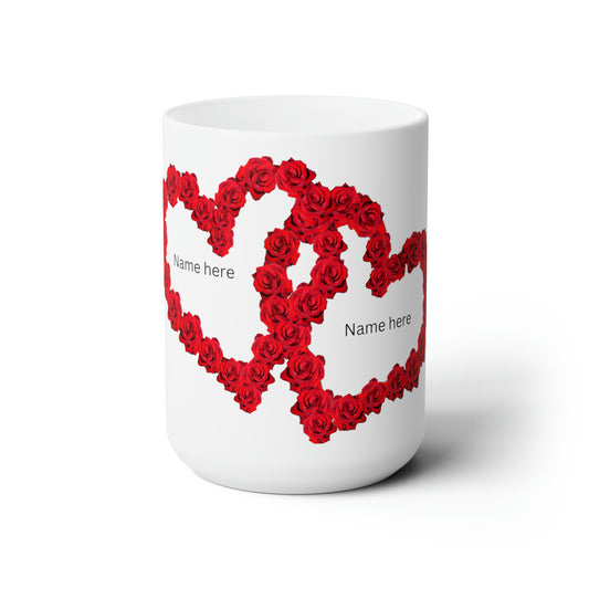 Personalized heart name Ceramic Mug 15oz valentines day