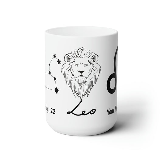 Personalized Ceramic Mug 15oz- Leo