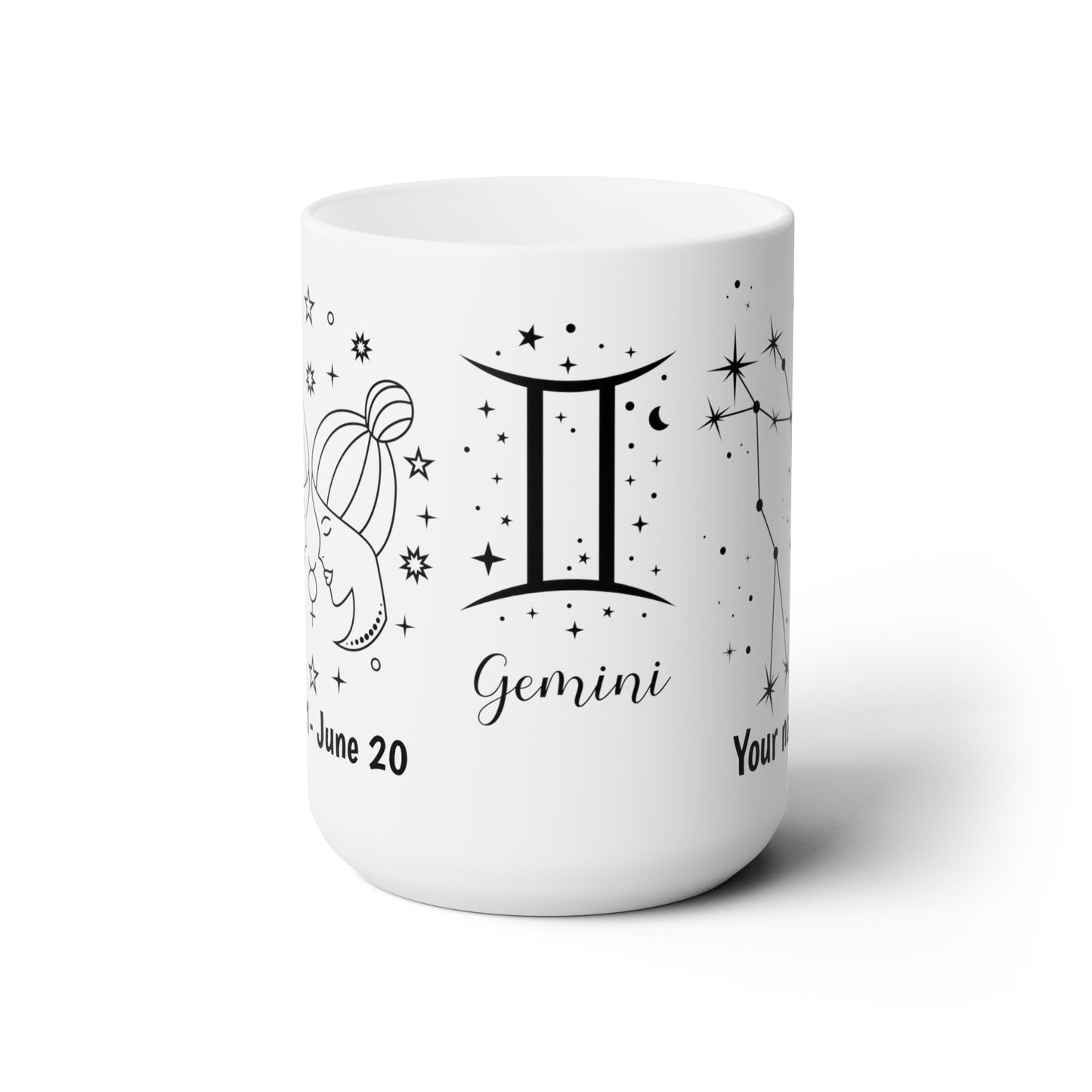 Personalized Ceramic Mug 15oz- Gemini