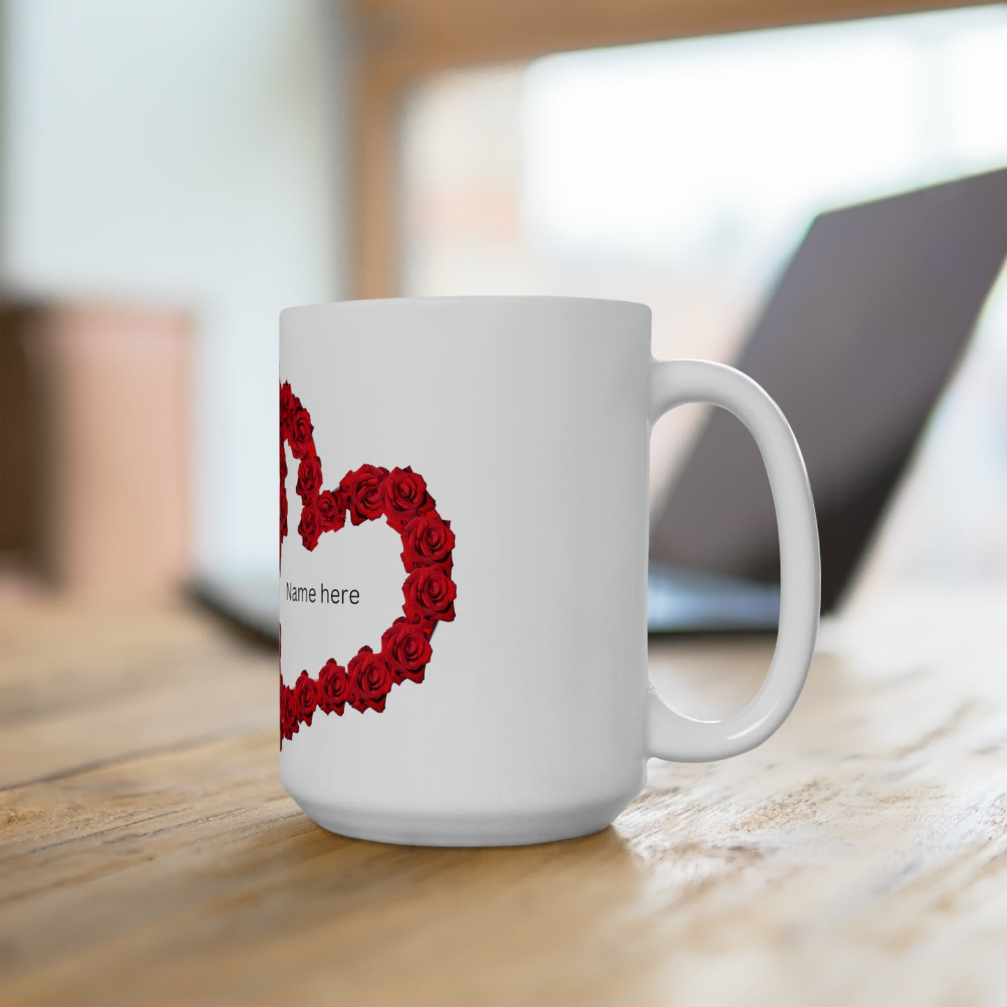 Personalized heart name Ceramic Mug 15oz valentines day