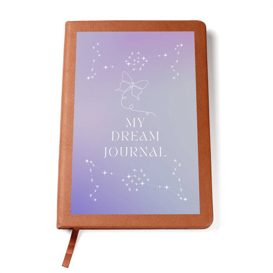 My Dream Journal- Purple butterfly & starry skies- Leather bound 200 pages