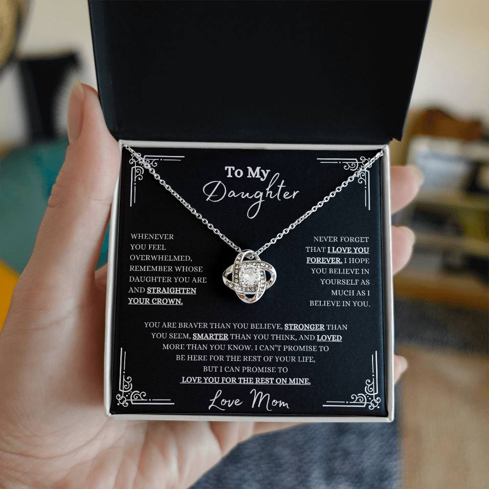 To My Daughter- Love Knot Necklace- Birthday gift, Just Because gift, Graduation, Marriage