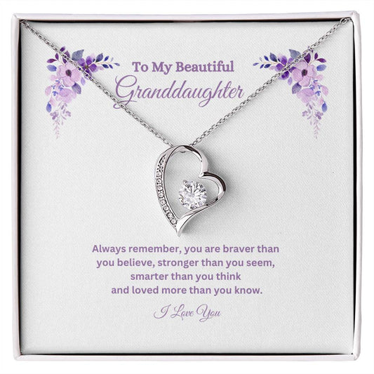 To My Beautiful Granddaughter Forever Love Necklace